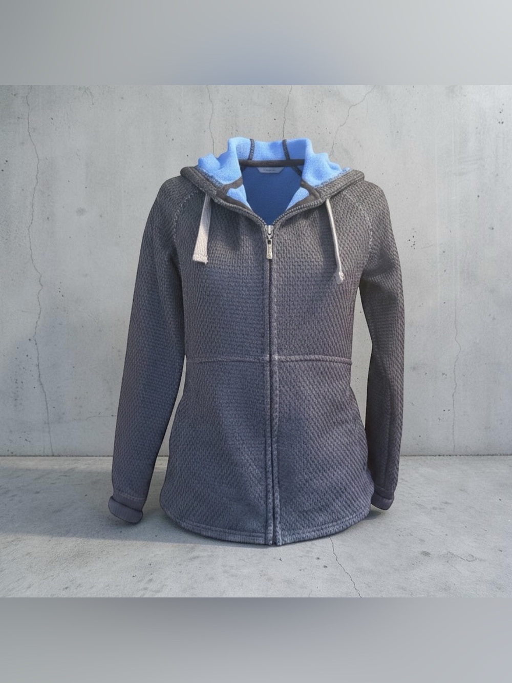Prana Gray Hoodie with Light Blue Lining